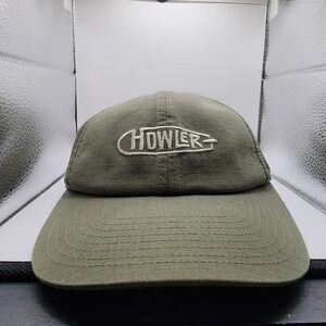 Howler Brothers Ripstop Cotton Strapback Hat Olive Green Embroidered Logo Cap